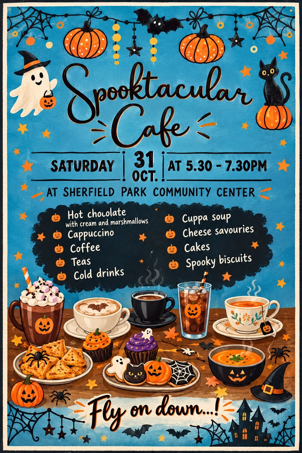 Spooktacular Cafe menu teaser updated poster 23.10.26